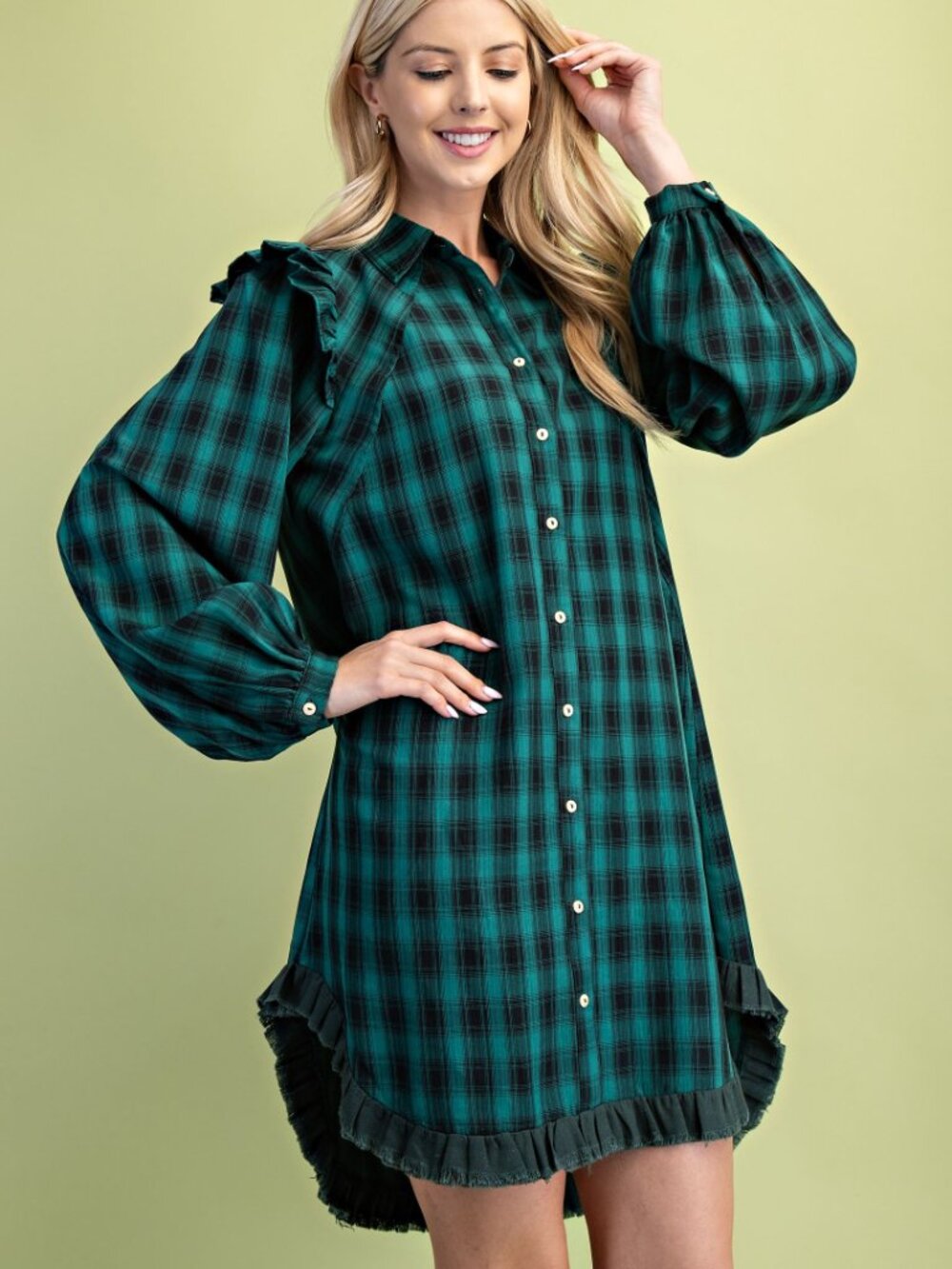 GiGio Plaid Mini Shirt Dress - Picture 3 of 5
